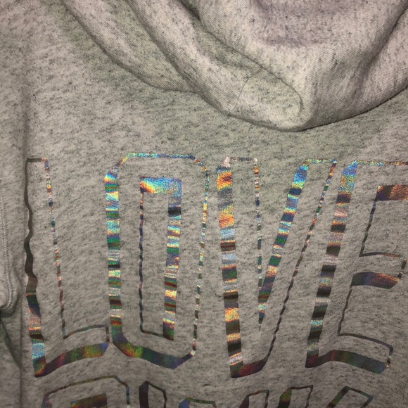 VS PINK grey Zip-up hoodie!🤍 - Picture 5 of 6